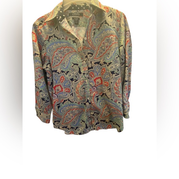 Chaps Tops - Chaps cotton paisley shirt